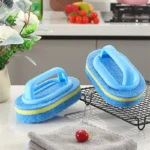 6/3/1Pcs Haushalts Reinigung Pinsel mit Griff Schwamm High-Density Dicke Scheuer Pad Küche Bad Wc wand Sauber Pinsel 2