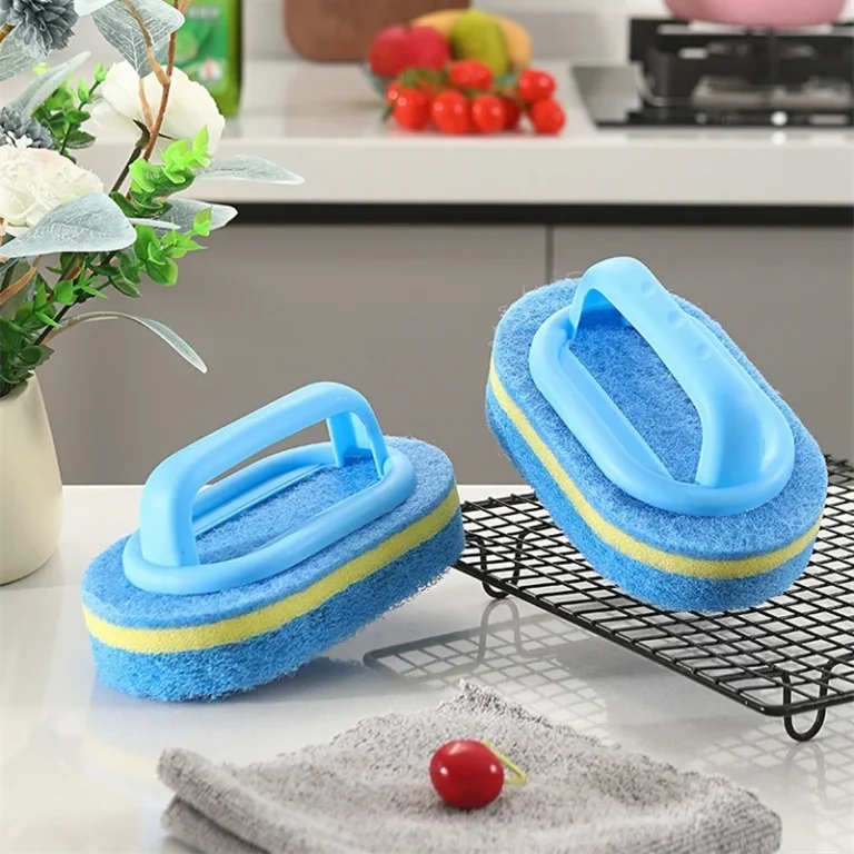 6/3/1Pcs Haushalts Reinigung Pinsel mit Griff Schwamm High-Density Dicke Scheuer Pad Küche Bad Wc wand Sauber Pinsel 2