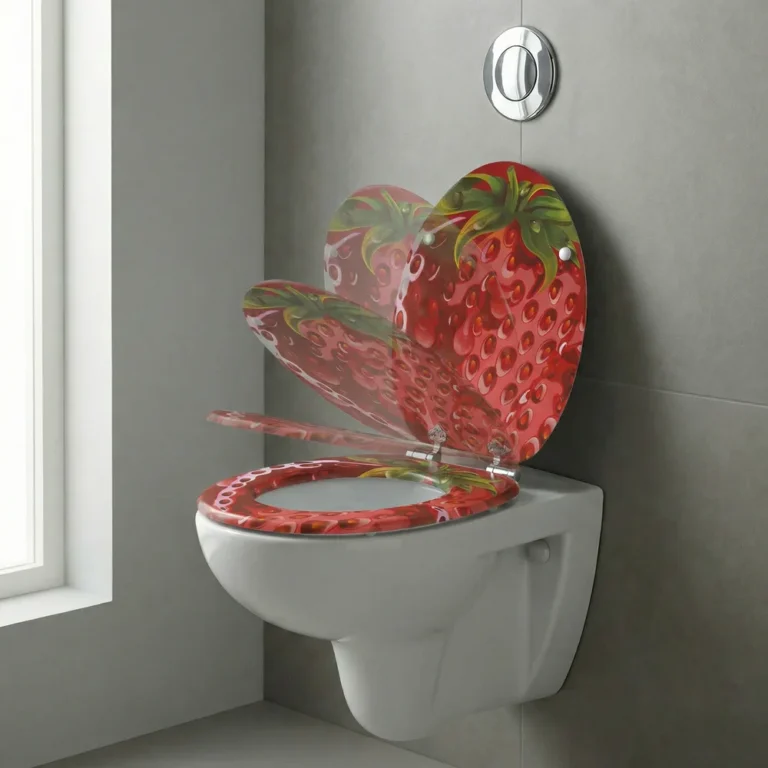 SAINOS WC-Sitz mit Soft-Close-Funktion, MDF-Holzkern, antibakteriell, oval, 370x430mm, Zinklegierungsscharnier, Tragfähigkeit bis 190 kg, einfache Montage 2