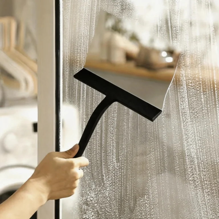 Silikon-Duschabzieher mit Halterung für Bad, Spiegel, Glasreinigung - Multifunktionaler Fensterabzieher für Schlafzimmer, Toilette, Küche 2