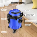 1500W Nass- und Trockensauger 15L, Beutelloser Zylindersauger mit Gebläsefunktion – 19kPa Saugkraft, HEPA-Filter – Für Teppich, Hartböden 2