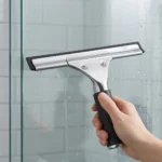 Fensterabzieher Glasreiniger Abnehmbarer Duschabzieher für Duschtür, Badezimmer, Fenster und Autoglas - Edelstahl 3