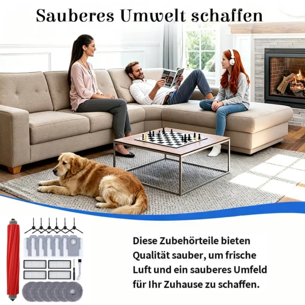 Roborock Qrevo S / Pro / MaxV Ersatzteile – Anti-Verstopfte Hauptbürste + HEPA-Filter + Staubbeutel + Mikrofaser-Wischpads