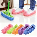 1 Paar Multifunktionale Bodenreinigungs-Hausschuhe Stoffschuhe zum Faulenzen und Wischen Waschbare Reinigungsschuhe für den Haushalt mit Mikrofasertuch 4