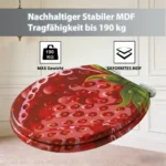 SAINOS WC-Sitz mit Soft-Close-Funktion, MDF-Holzkern, antibakteriell, oval, 370x430mm, Zinklegierungsscharnier, Tragfähigkeit bis 190 kg, einfache Montage 3