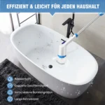Leebein Elektrische Reinigungsbürste, 2026 Neues Spin Scrubber, IPX65 wasserdichter und 9 Bürstenköpfen, ausziehbarem langem Griff und 2 Geschwindigkeiten, Schrubber für Badezimmer, Boden, Küche 7
