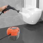Tragbarer Dampfreiniger 1500W Hochdruck-Mehrzweck-Reinigungsgerät für Haus & Küche, 6 Dampfstufen, EU-Stecker (Orange-Rot) 2