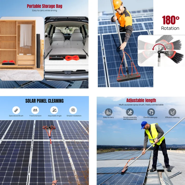 7 Meter langer, mit Wasserschlauch versehener Teleskop-Fensterreinigungsstab mit Reinigungsbürsten-Set. Geeignet für die Reinigung von Fenstern, Solarmodulen, Autos und Booten. 2