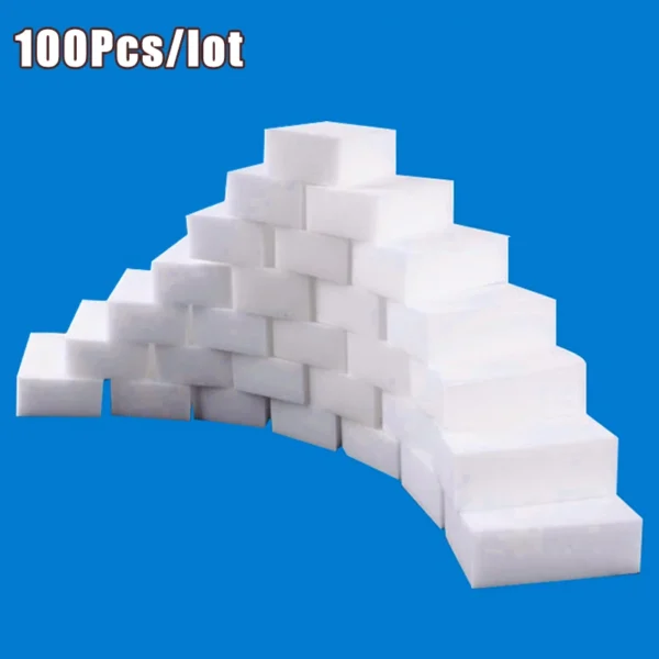 100/50 Teile/los Melamin Schwamm 10X6X2cm Magischer Schwamm Radiergummi für Küche Büro Badezimmer Melamin Reiniger Reinigungsschwamm