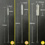 Trinkhalm-Reinigungsbürsten-Set, wiederverwendbarer Rohr-Rohrreiniger, Nylon, Edelstahl, lange Reinigungsbürsten für Babytassenflaschen 6