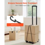 SucceBuy 110Lbs Klappbarer Handwagen Zusammenklappbarer Gepäckwagen mit 2 Rädern Mehrzweck-Plattformwagen für Möbel- und Gepäcktransport 4