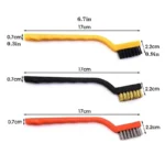 7 Zoll Edelstahlbürste, Messingreinigungsbürste, Polierbürste, Rostentferner, Metalldraht-Reinigungswerkzeug, 3-teiliges Set für den Haushalt 5