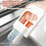 Starker saugfähiger Mini-Mopp, Staubentfernung, tragbarer Reinigungsmopp mit Schwamm, Mini-Schwamm-Mopp, nasses und trockenes Badezimmer-Desktop-Glas 3