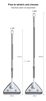 Dreieck Glas Wischer Teleskop Stange Windows Reinigung Pinsel Fenster Reiniger Professionelle Haushalt Fenster Reinigung Werkzeug 6