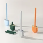 Silikon-Toilettenbürstenreiniger für die Badezimmerreinigung, WC-Zubehör, langer Griff, flexible Reinigungsbürste, Badezimmerzubehör 2