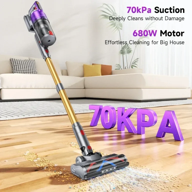 Tdyon Nova 680W Kabelloser Staubsauger 70000PA Starke Saugkraft 75 Minuten Laufzeit Abnehmbarer Akku Selbststehend Wandladestation 2
