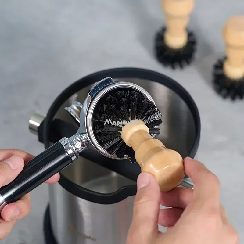 Siebträger-Reinigungsbürste Barista Espresso Kaffee Tamper Reinigungsbürste 51 mm 54 mm 58 mm Werkzeug mit Holzgriff Barista