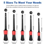 5Pcs Auto Reinigung Pinsel Kit Auto Detail Pinsel Staub Pinsel Für Auto Innen Detaillierung Pinsel Set Rad Felgen Sauber pinsel Werkzeuge 6