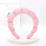 Schwamm-Spa-Stirnband, Samt, waschendes Gesicht, breites, gepolstertes Stirnband, Hautpflege, Make-up-Entfernung, Dusche für Frauen und Mädchen, Haar-Accessoires 4
