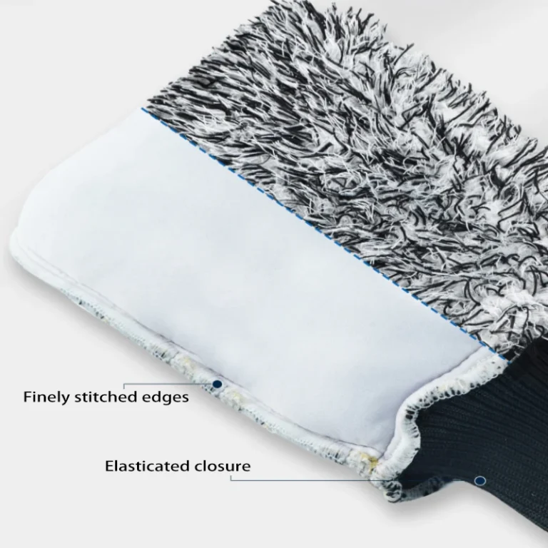 SEAMETAL Car Wash Mikrofaser-Chenille-Handschuhe, dicker Auto-Reinigungshandschuh, Wachsdetaillierung, wasserdichte Bürste, Autopflege, doppelseitiger Handschuh 2