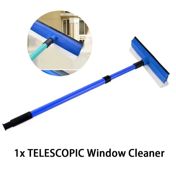 2-in-1-Teleskop-Fensterglasreiniger, Wischer, langer Griff, Schwammbürste, Fensterwischer, Rakel, Wischer, Reinigungswerkzeug