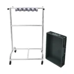 Beweglicher Bodenstehender Mopphalter Silberner Mobiler Reinigungswagen mit 4 Universalrädern Mopphaltergestell Mobiler Trolley ﻿ 5
