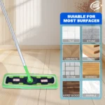 JINYUDOME 3 Stück wiederverwendbare Mikrofaser-Mopp-Pads für Swiffer XL Sweeper-Nachfüllungen, waschbar, grün, Trocken- und Nasswisch-Bodentücher, 43,2 x 12,7 cm 3