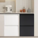 Recycling-Mülleimer mit 4 Fächern, 4 x 33 Gallonen, Abfallsortierbehälter für Küche, Zuhause, Büro, modern, freistehend, Wandmontage 2