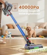 VersLife Z8 Akku Staubsauger 500W/45 Min/40kPa, Staubsauger Kabellos Selbstladender mit Smart LED-Display, Leichter Akkustaubsauger mit grünem Licht für Tierhaare/Hartböden/Teppiche/Auto 2