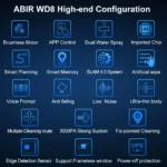 Roboter-Fensterreiniger ABIR WD8, Doppel-Wassersprühdüsen, Intelligenter Speicher, Hohe Vakuumsaugkraft, Lasersensor, Heim-Wand-Glasreinigungsroboter, APP-Steuerung 6