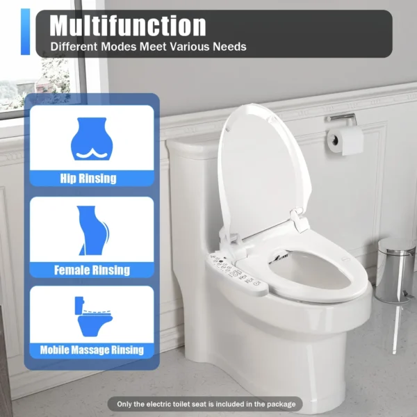 Elektrisch beheizter Sitz, intelligente Dusche, Toilette, Deluxe-Bidet, Toilettensitz verstellbar, mit Trocknung, Selbstreinigung, Nachtlichtfunktion
