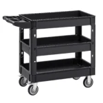 SucceBuy 2/3 Shelf Utility Service Cart Dolly mit 360° °   Schwenkräder Ergonomischer Aufbewahrungsgriff für Lager/Garage/Reinigung