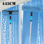 4 Meter 2-in-1-Fensterreinigungsbürste, Rakel-Set, ausziehbarer Griff, langlebiger Edelstahl, hohe Reichweite, Glasreinigung für den Außenbereich