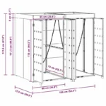 Abfalleimer für 2 Behälter, schwarz, 136 x 77,5 x 121,5 cm, großer Küchen-Recyclingbehälter zur Abfalltrennung, moderner Pedal-Mülleimer 3