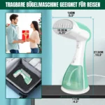 1500W Handdampfglätter für Kleidung, 300ml Wassertank, tragbarer Dampfglätter, Faltenentferner für Kleidung, Stoffe und Hemden, für Zuhause 2