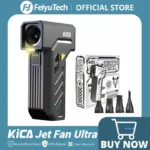 Kica Jet Fan Ultra Elektrischer Luftreiniger 110000RPM 45m/s Kabellos 4000mAh LED Stufenlose Geschwindigkeitsregelung für Tastatur, Linsenreinigung