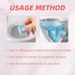 Brausetabletten zur Toilettenreinigung, Fleckenentferner, starkes Entkalkungsmittel, Tiefenreinigung, Ein-Schritt-Reiniger, beseitigt Gerüche, 10 Stück 6