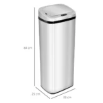 50L Automatischer Sensor-Mülleimer aus Edelstahl Berührungsloser Abfalleimer für Küche, Zuhause, Büro in Silber 3
