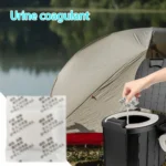 100-teiliges tragbares Camping-Toiletten-Set: 50 Müllbeutel + 50 Toiletten-Gel-Packs. Passend für Standard-18,93-Liter-Eimer, ideal für Camping, Wandern 2