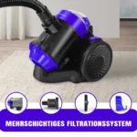 Beutelloser Zylinderstaubsauger, 1000W Hoover-Staubsauger mit 2-in-1-Bürstenkopf zum Entfernen von Staub 3