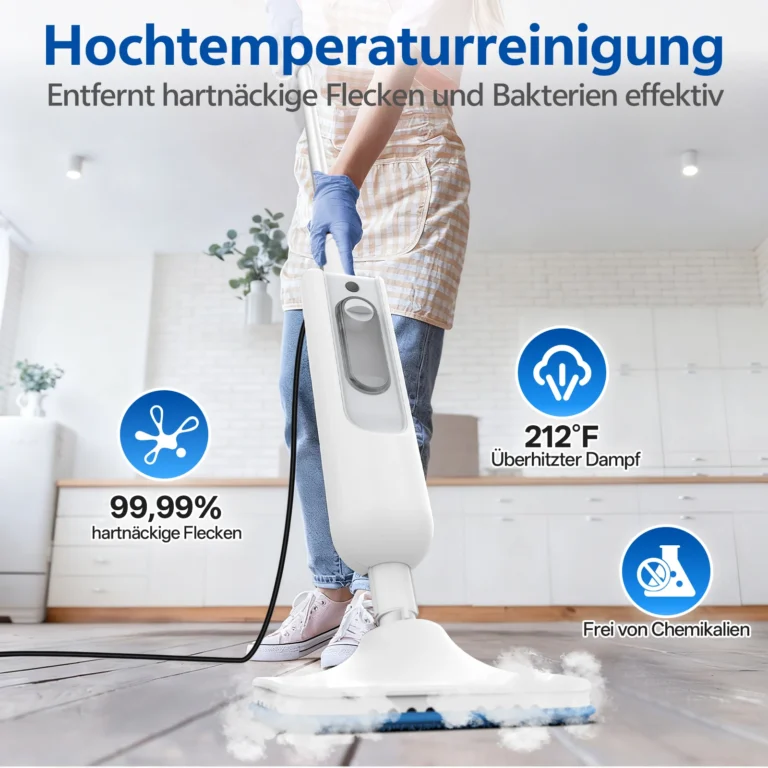Vastorm Dampfmopp Leistungsstarker 6-in-1 Handgehaltener Schrubb-Dampfreiniger Abnehmbarer Bodendampfreiniger Hochtemperatur-Dampfreiniger für Hartholzböden Marmorböden Küche Teppich-F2 2