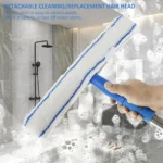 57" ausziehbares Fensterreinigungsset mit Silikonabzieher und Mikrofaserbürste – perfekt für Duschglas, Spiegel, Türen und Autos 3