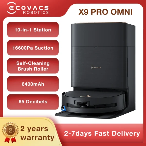 ECOVACS Deebot X9 Pro Omni 16600pa Kehrroboter Staubsauger OZMO Roller KI-gesteuerte Intelligente Reinigung Roboter Haushaltsgerät