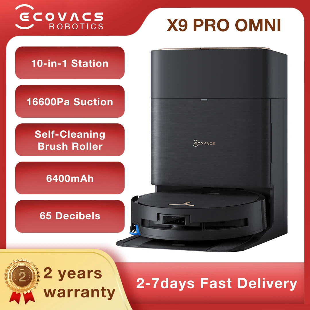 ECOVACS Deebot X9 Pro Omni 16600pa Kehrroboter Staubsauger OZMO Roller KI-gesteuerte Intelligente Reinigung Roboter Haushaltsgerät ECOVACS Deebot X9 Pro Omni 16600pa Kehrroboter Staubsauger OZMO Roller KI-gesteuerte Intelligente Reinigung Roboter Haushaltsgerät