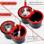 3 Stück/Set Schwenkwischer und Eimer, Dose 360 °   Wirbel mit Rädern, mit 3 Mikrofaser-Moppköpfen, verstellbarer Griff, freihändige Reinigung. 5
