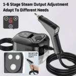 Podofo 1500W Tragbarer Handdampfreiniger, Hochtemperatur-Dampfreinigungsgerät mit Bürstenköpfen für Küche und Auto 4