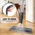 Sprühwischer mit Schnellreinigung Mikrofaserkopf trocken nass nutzbar 360 Grad drehbar 700ml Nachfüllflasche waschbare Pads für Küche Laminat Fliesen Hartholz Bodenreinigung im Haushalt 7