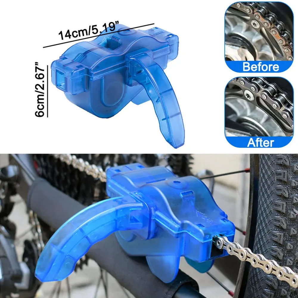 Kettenreiniger Reinigung Fahrrad 3D Kettenbürste Waschwerkzeug Set MTB Fahrradschutz Öl Fahrradkette für Mountainbike Zubehör 2