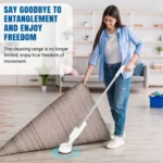 Kabelloser Elektrischer Wischmopp, Doppeldreh-Bodenreinigungsmopp mit Wassersprüher, Leichter Bodenreiniger mit 200ML Wassertank 3