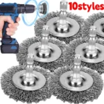 10 Stile Stahlbürsten: Radbürste, Metallpolierbürste, Rotationsbürste zur Rost- und Korrosionsentfernung, Kantenschleifbürste, Entgratungsbürste